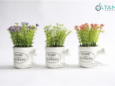 Cốc gốm trắng Hoa Liti